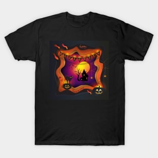 Halloween night party illustration Holiday decoration T-Shirt